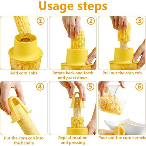 Corn Cob Stripper Multifunctional Tool with Corn Planer, Grater, and 500 mL Bowl 1