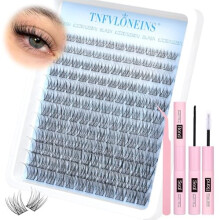 Natural Wispy Lash Clusters Kit, C-Curl, Short Individual Clusters, Waterproof – Compatible with All Lash Extension Systems