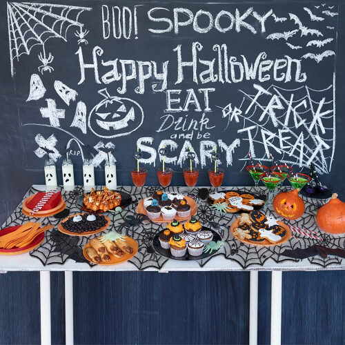 Halloween decoratieset: haardkleed, tafelkleed, 1