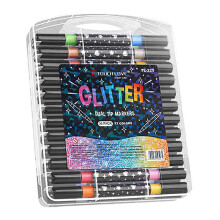 Ensemble de stylos gel pailletés à double pointe, 20 couleurs