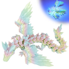 Dragón articulado de 18 pulgadas impreso en 3D con alas y huevo.