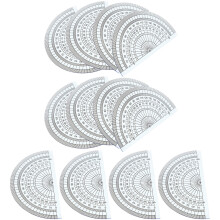 50Pcs Transparent Plastic Protractor 180 Degrees Measuring Tool for School Office Use