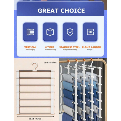5-Piece Slim Space-Saving Trouser Hanger Set 2