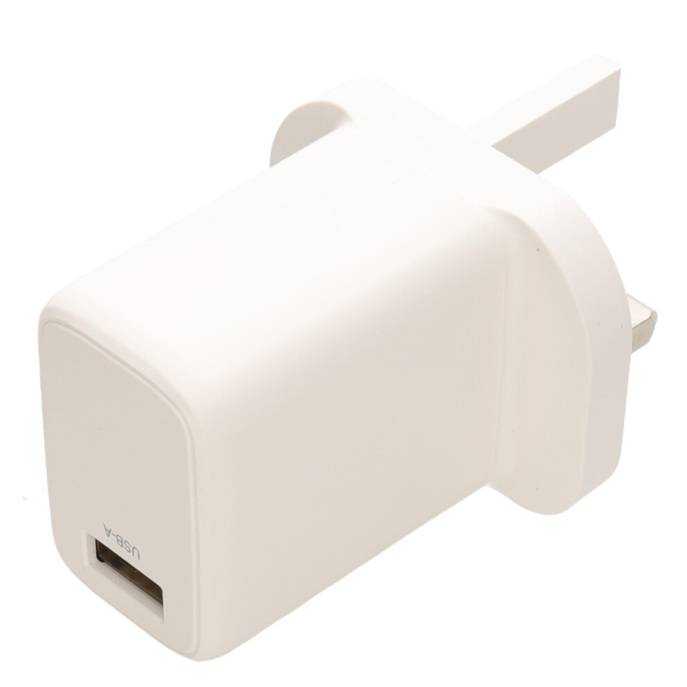 Kenable Usb Type A 12W Wall Charger For Mobile Phone 5V 2.4Amp Uk Mains Plug White