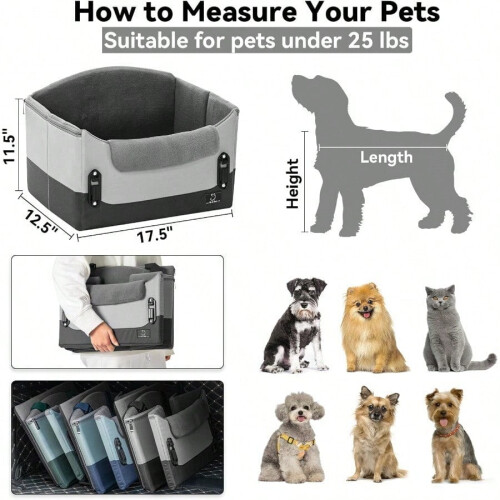Hundesæde til små hunde og katte under 11,5 kg, grå 2