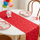 Heart Print Table Runner Red Polyester 275x28cm 5