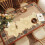 Gold PVC Floral Table Runner 35 x 12 in 2