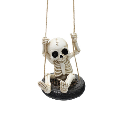 White Skeleton-on-Tire Hanging Decor 1