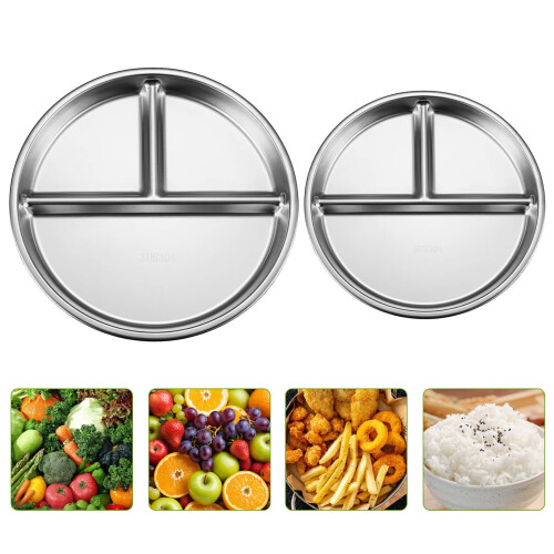 304 Stainless Steel Partitioned Dinner Plate 20 cm 1
