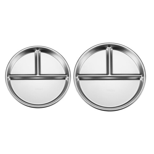 304 Stainless Steel Partitioned Dinner Plate 20 cm 2