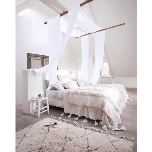 Sheer Voile Canopy Curtain Panel White 2