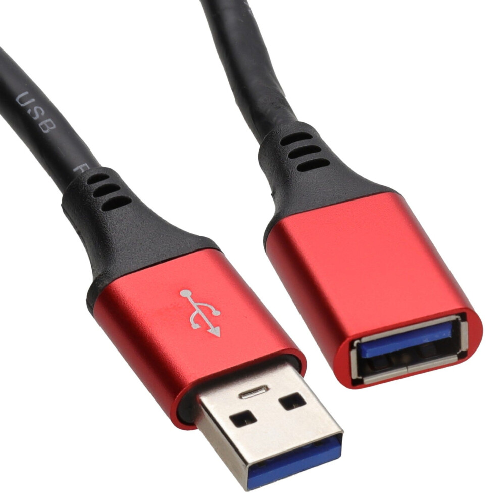 Kenable Hot Metal Usb 3.0 Superspeed Cable Extension Lead A Plug To Female Socket 3M Red
