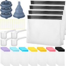 Set di Contenitori da Viaggio per Proteine In Polvere, Bustine Monodose Riutilizzabili per Integratori In Polvere, Organizer da Viaggio Portatile con