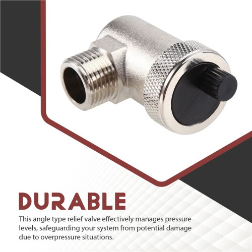 Automatic Quick Bleeder G1/2 Brass Bleed Valve Bleeder External Thread Pressure Relief Valve for Water Heating HVAC 1