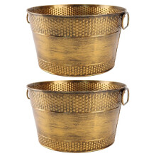 Metal Ice Bucket Beverage Tub,Drink Buckets Large Cooler for Wine Beer Champagne Cocktails for Catering,Outdoor Events