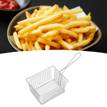Cestello per friggitrice in acciaio inossidabile 304, grande, quadrato, manico lungo