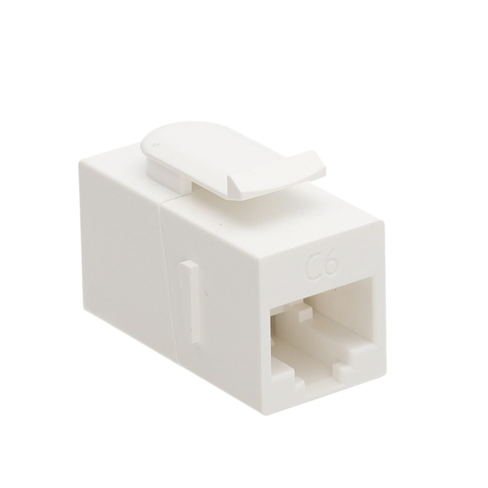 Kenable Rj45 Ul Panel Mount Keystone Coupler Pass Through Keystone Cat6 Utp White