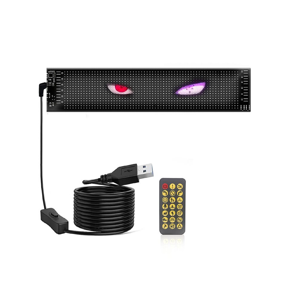 Car Rgb Led Windshield Panel Led Eyes Display Digital Eyes Devil Eyes Flexible Screen For Suv Truck App Control 16X64 Light 4713643323295