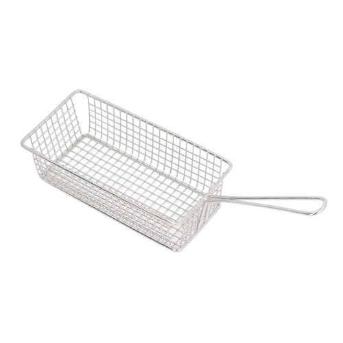 304 Stainless Steel Deep Fryer Basket, Rectangular, Medium 1