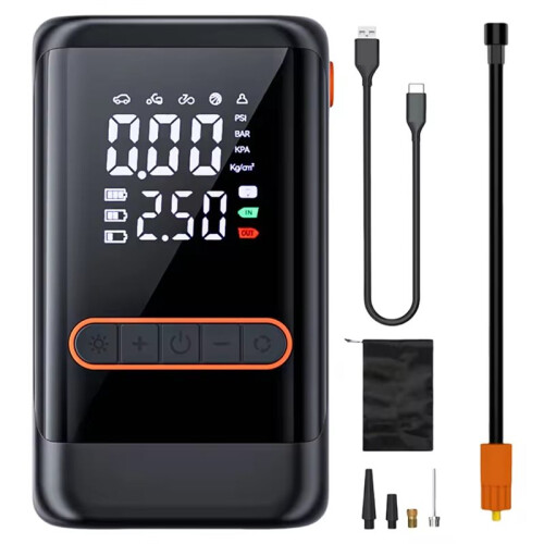 Portable Air Compressor Wireless Tire Inflator USB Rechargeable with LED Display