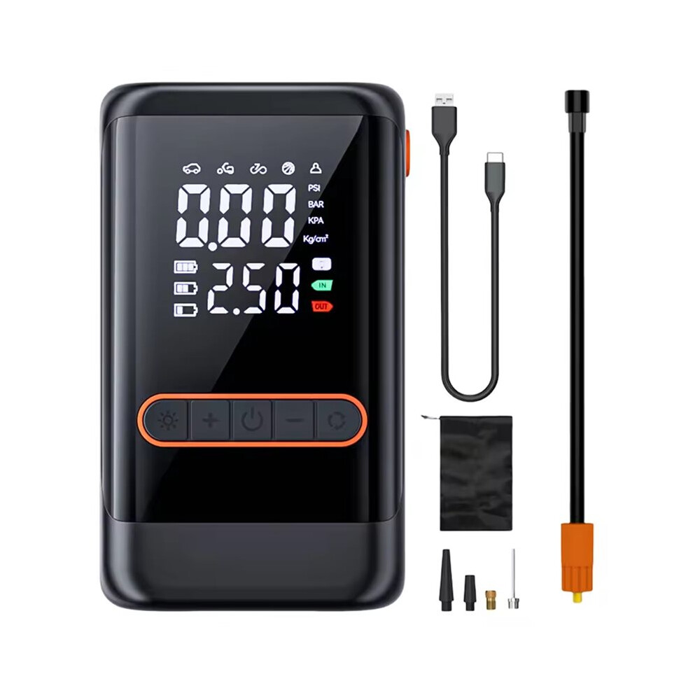 Portable Air Compressor Wireless Tire Inflator Usb Rechargeable With Led Display 4713109817108
