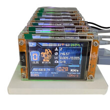 7X 1030KH/S NerdMinerNMMiner+7 Slots Base Upgraded Harshrate Bitcoin Crypto Solo Miner 2.8 Inch Display Home BTC