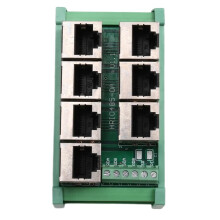 RJ45 Male/Female Connector to 7-Pin RJ45 Connector, Network Adapter Terminal Block, Breakout Module for Wiring Test