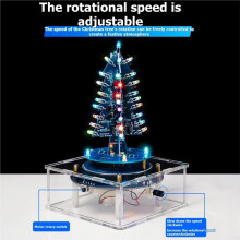 Elektronische Kerstboom Doe-Het-Zelf Kit, Kleurrijke LED-Verlichting, 3D-Kleuren Draaiende Muziekdoos, Lasoefenkit