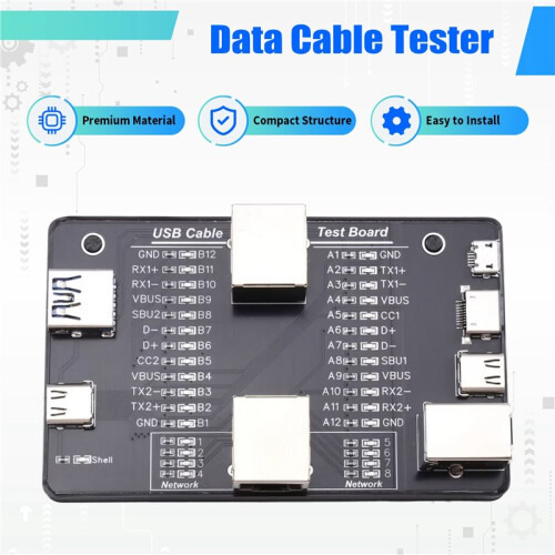 Multifunktionales Datenkabeltestgerät, USB-Datenkabeltester, Typ-C-Testplatine für Android/IOS-Schnellladekabel 1