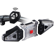 Bike Tail Light with Turn Signals, Split USB Rechargeable Bike Turn Signal Front and Back, Wireless Remote Control