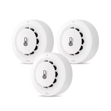 3pcs Tuya Wifi BT  Smoke Detector Temperature Humidity Measurement Device 80dB Sound Alarm Remote Alert Function