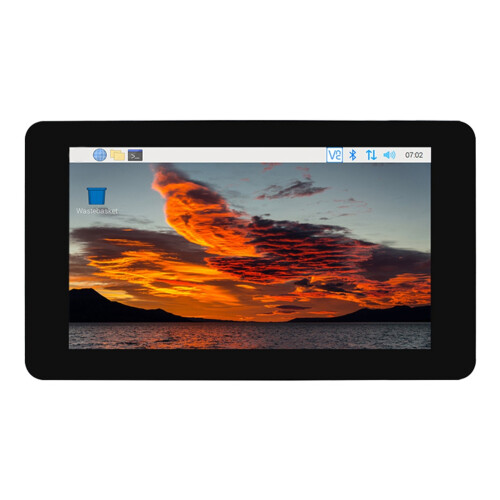 For Raspberry Pi 7 Inch  1024x600 Display IPS Capacitive Touch Screen with Case for Raspberry Pi 5 2