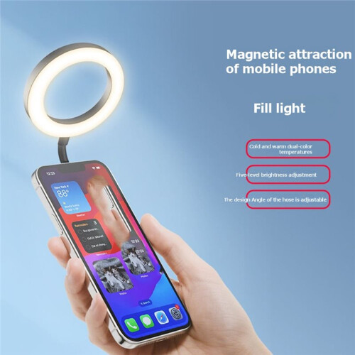 VLOGLITE Fill Light for  LED Phone Light Attachment Selfie Ring Light Brightness Adjustable for Smartphone Vlogs