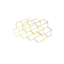 Modern Metal Honeycomb Wine Rack Wine Bottle Storage Beehive Tabletop Wine Rack Hexagon 9 Bottle Wine Holder Display B