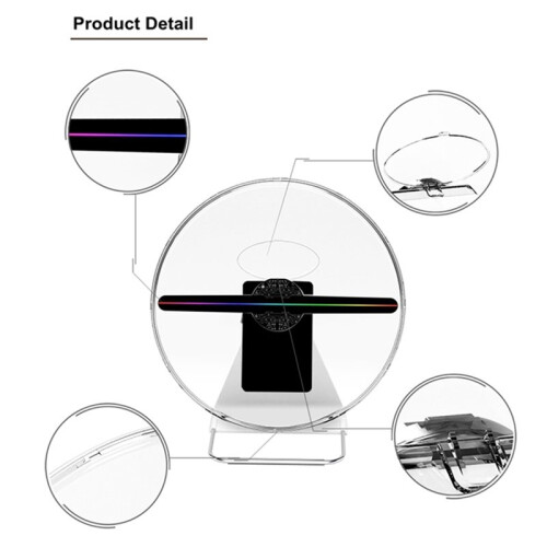 3D LED Hologram Fan Projector 30cm Advertising Display with Protective Cover, WiFi APP Control, Programmable EU Plug 2
