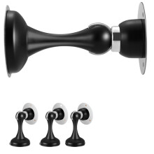 4-Pack Stainless Steel Door Stops Thickened Luxury-Style Door Barrier Bedroom Strong Magnet No-Drill Door Holders Black