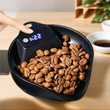 Báscula Electrónica para Granos de Café, Bandeja para Hornear, Pantalla Digital LED, Portátil, para Cocina y Hogar, Color Negro.