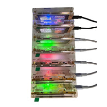 7X 1000KH/S NerdMinerNMMiner+7 Slots Stand Upgraded Harshrate 2.8 Inch Display Bitcoin Crypto Solo Miner Home BTC
