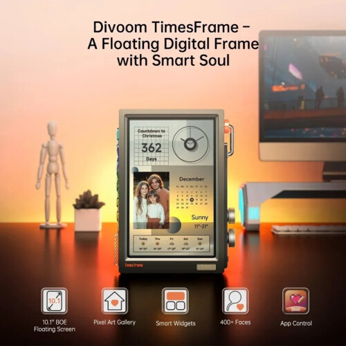 Nordic Style Times Frame WiFi 10.1-Inch Intelligent High-Definition Pixel Display Screen Electronic Display Clock 1