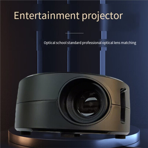 Round Projector Wired Screen Mirroring Supports Screen Mirroring for Android IOS USB Flash Drives 1080P MP4 Format 1