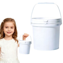 3L Food-Grade Clear Plastic Storage Bucket with Screw Lid &
