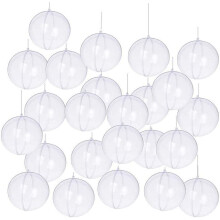 Clear Fillable Plastic Ornament Balls 80mm 24 Pack