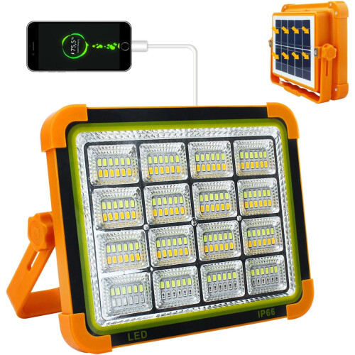 Tragbare Solar-Campinglampe, 100 W, 12000 mAh, 4 Modi