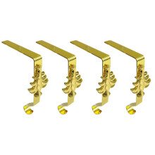 Gold Metal Reindeer Stocking Holders Set of 4