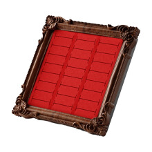 Vintage Gold Velvet Rectangle Ring Holder Stand – Baroque Jewelry Organizer Tray for Wedding, Engagement, Anniversary, Birthday, Christmas Gift &