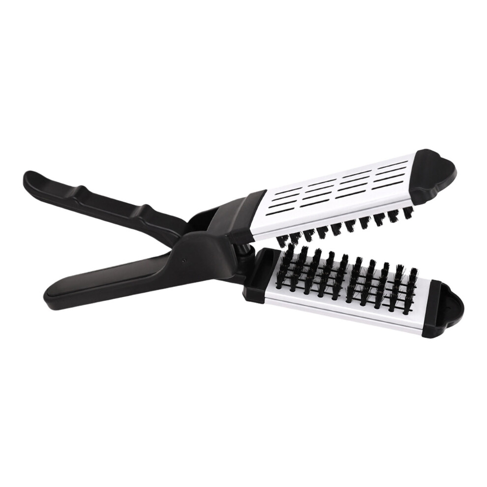 Hair Straightening Brush Double Sided Flat Brush Hair Brush Clamp Hair Brush Hairdressing Tool for Straight Hair Styles