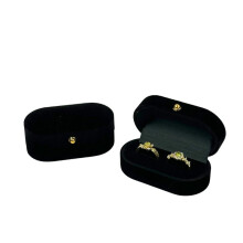 Small Velvet Ring Box with 2 Slots for Engagement Rings