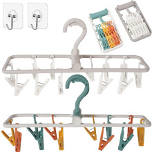 2-Pack Folding Clothes Drying Rack with 360 Rotatable Hook