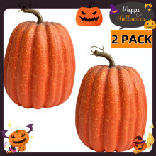 8 Inch Orange Foam Pumpkins 2 Pack