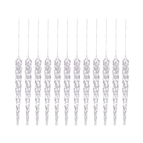 12-Piece Clear Acrylic Icicle Ornaments